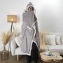 Voir la diapositive 4 : Paris Prix Plaid Sweat Poncho  Sherpa  130x170cm Gris
