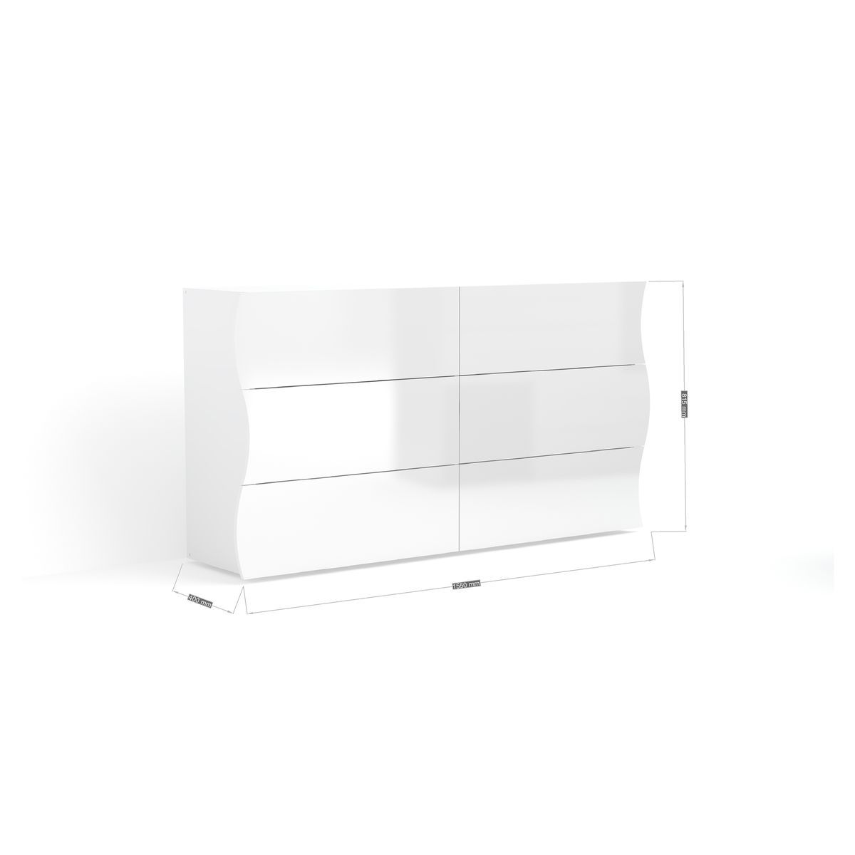 Commode 6 tiroirs CLOUD L155xH81cm