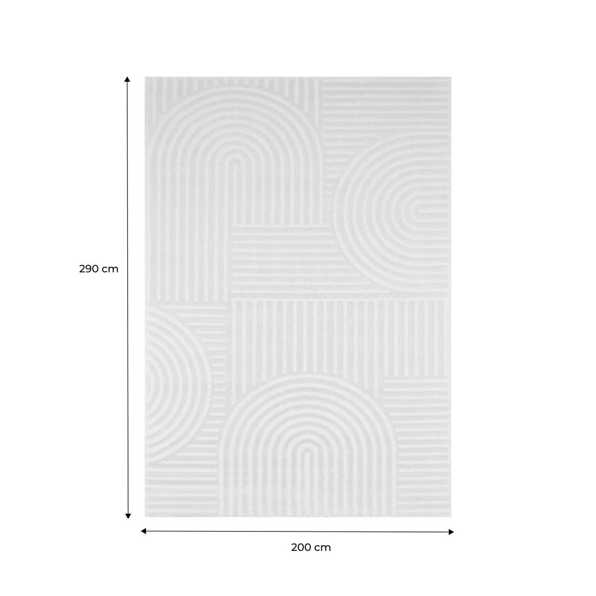 SWEEEK Tapis intérieur motif graphique arches, poils ras, crème