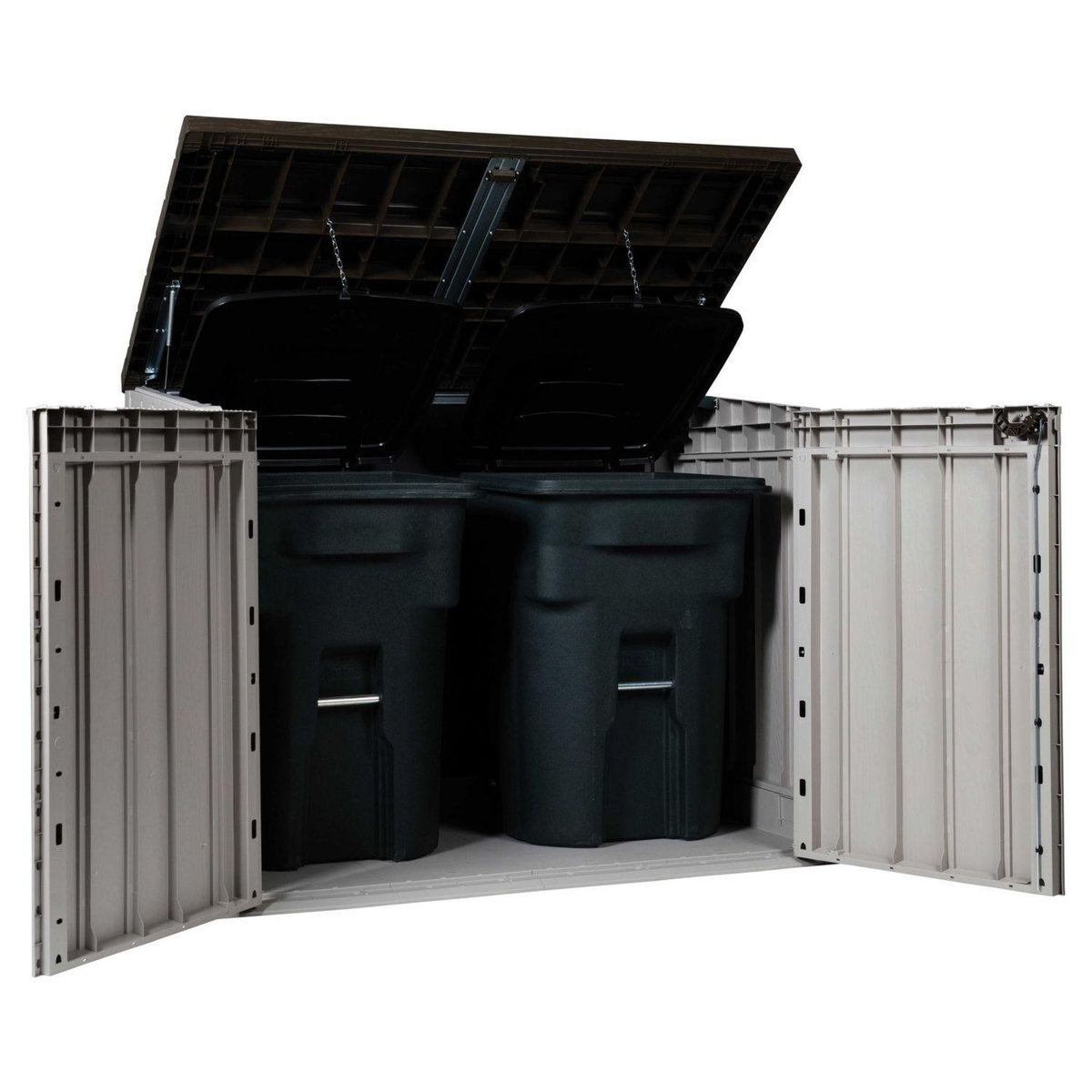 TOOMAX Coffre de rangement jardin multifonction résine - Taupe et marron - 2270L - STOREWAY PLUS 2XL