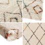 Voir la diapositive 4 : SWEEEK Tapis intérieur shaggy, poils longs, style berbère, crème et multicolore