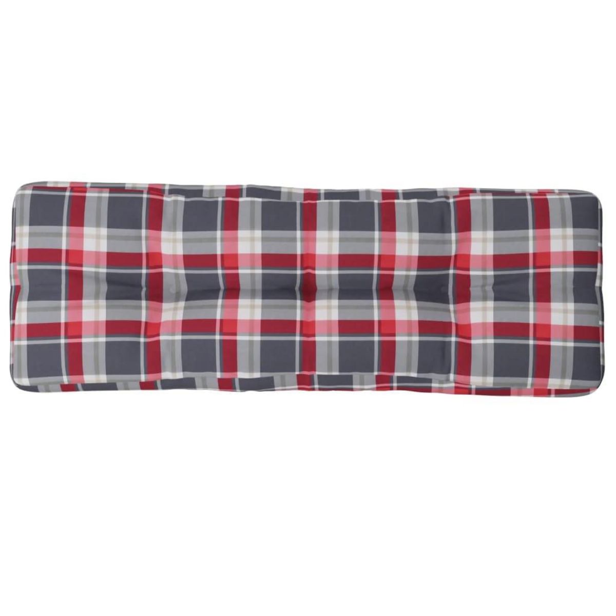 VIDAXL Coussin de palette motif a carreaux rouge 120x40x12 cm tissu