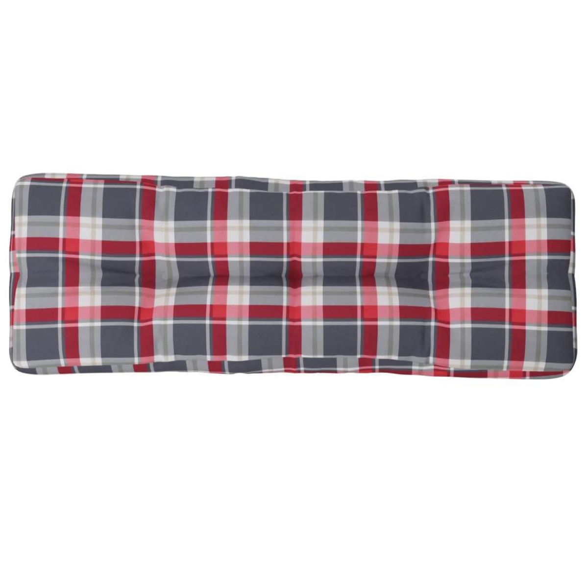 VIDAXL Coussin de palette motif a carreaux rouge 120x40x12 cm tissu