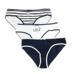 Lulu Castagnette Lot x3 Culottes /Blanche Femme Lulu Castagnette. Coloris disponibles : Bleu