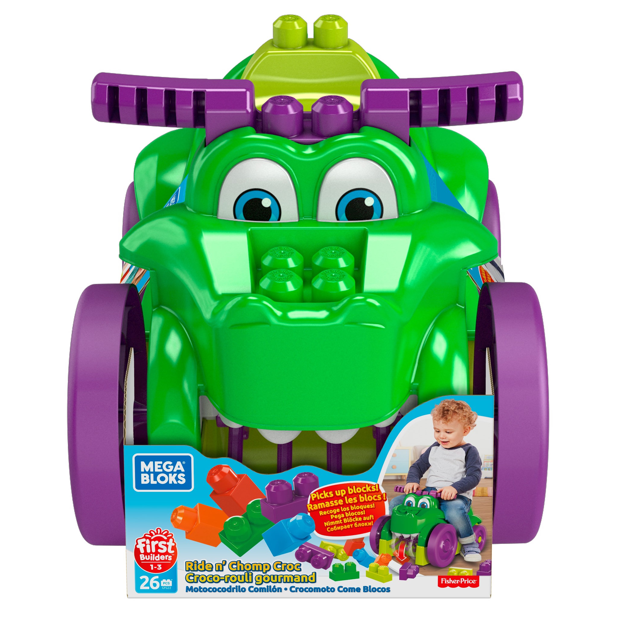 Voir la diapositive 2 : MEGA Mega Bloks - Porteur Croc Blocs - Briques de construction