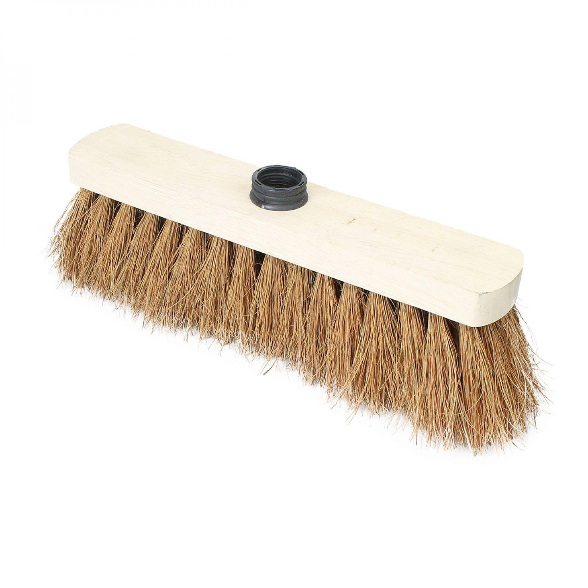 LINXOR Balai en coco naturel et bois - 29 cm - Marron