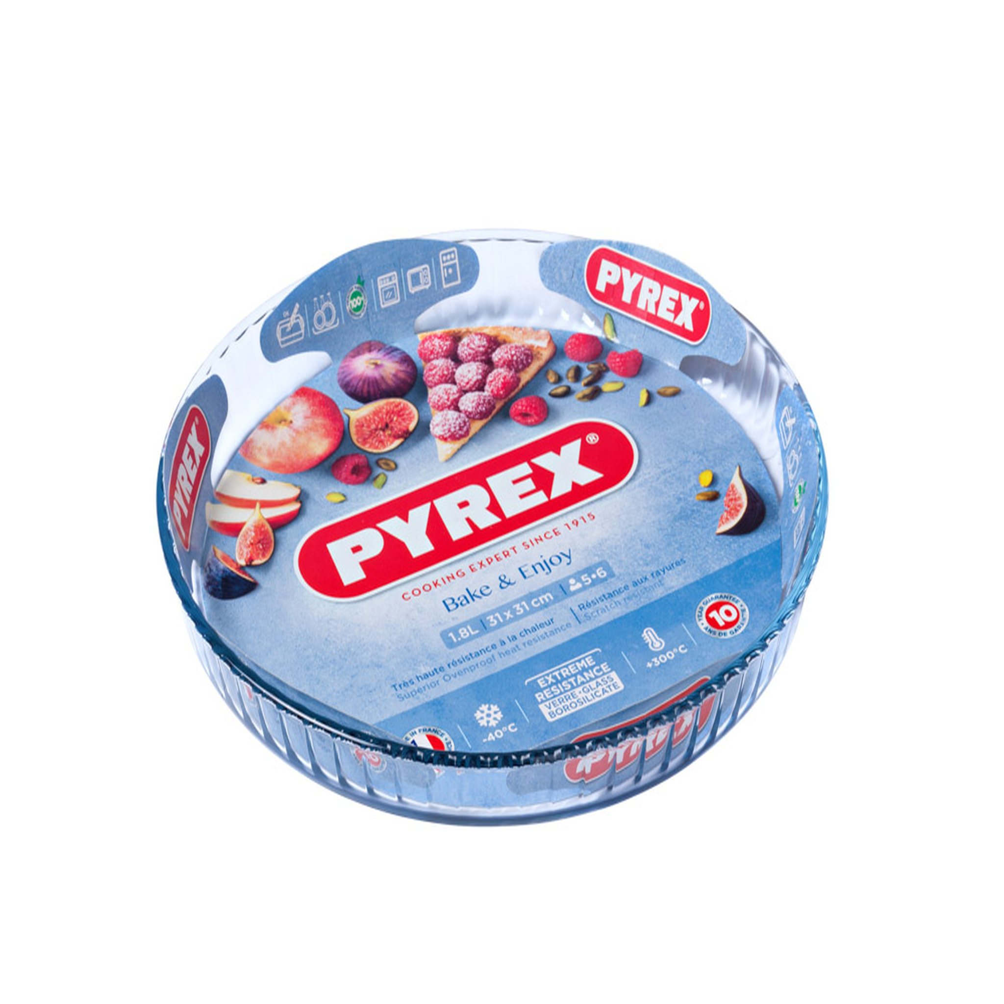 PYREX Moule à tarte verre 31 cm Pyrex Bake & Enjoy