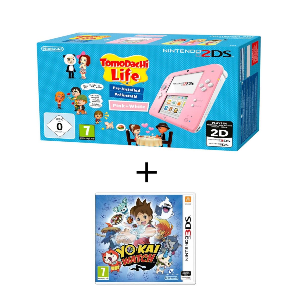 Console 2DS Tomodachi Life  + Yo-Kai Watch 3DS