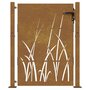 Voir la diapositive 4 : VIDAXL Portail de jardin 105x155 cm acier corten conception d'herbe