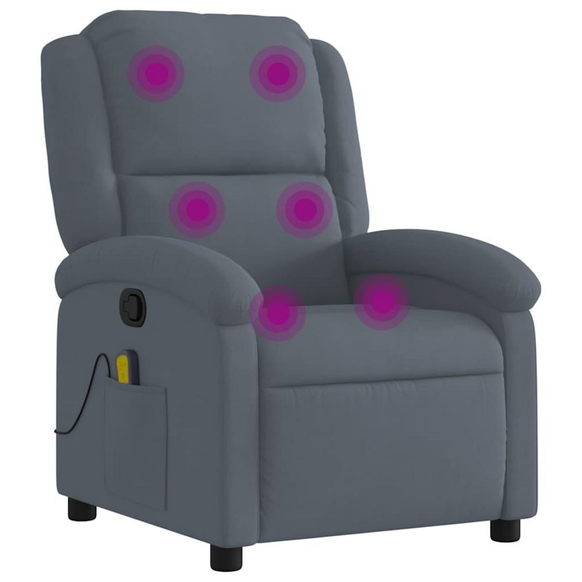 VIDAXL Fauteuil de massage inclinable gris fonce velours