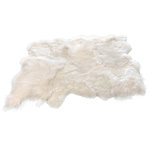 Paris Prix Tapis Imitation Fourrure  Mouton  140x170cm Blanc