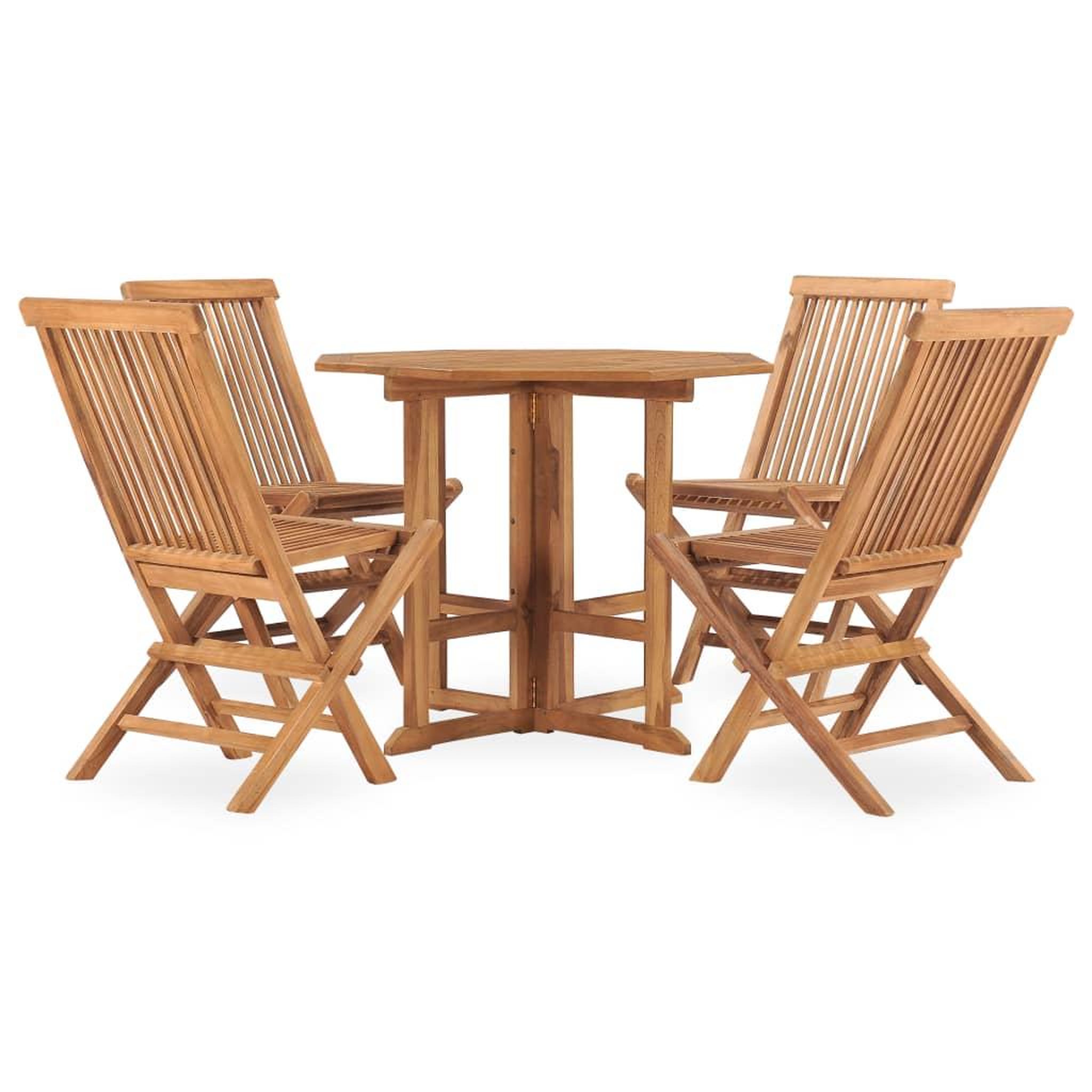Voir la diapositive 2 : VIDAXL Ensemble a manger d'exterieur pliable 5 pcs Bois solide de teck