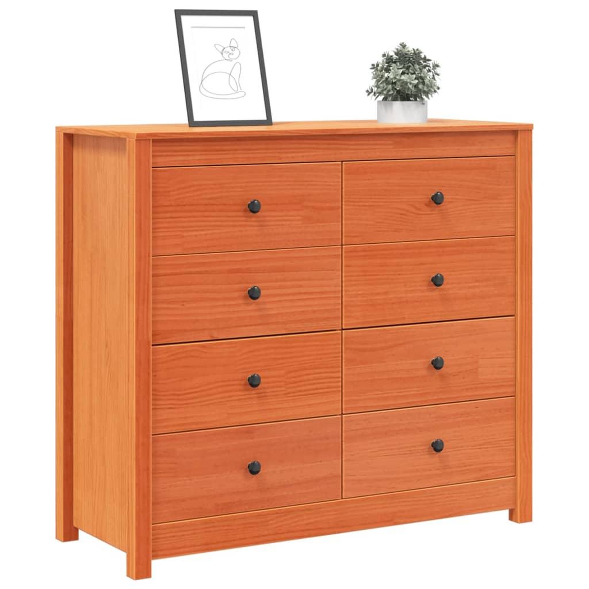 Voir la diapositive 4 : VIDAXL Armoire laterale cire marron 100x40x90 cm bois de pin massif