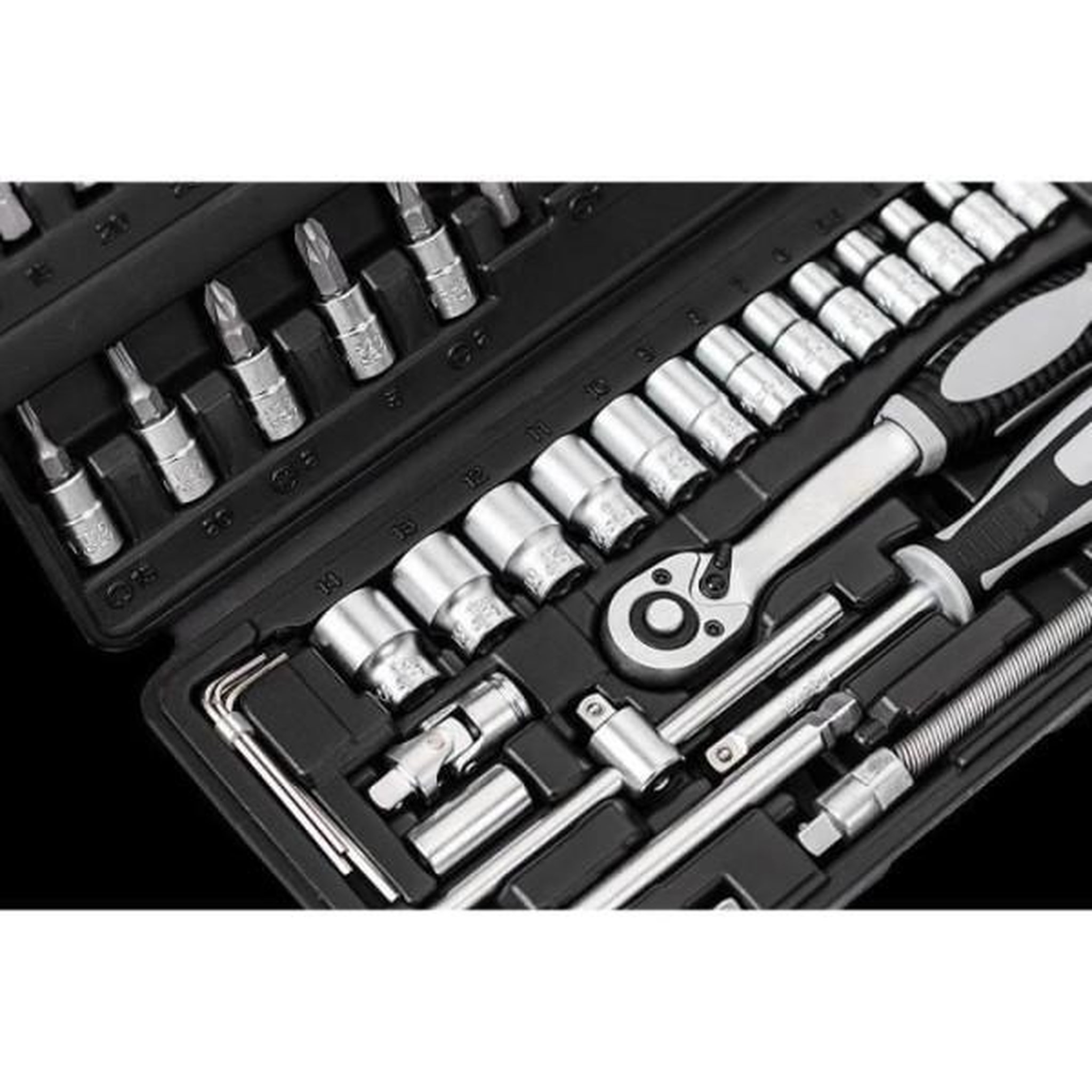 Voir la diapositive 4 : Coffret a clés et douilles CONNEX - 52 pieces - Chrome-vanadium