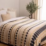 ATMOSPHERA Dessus de Lit à Pompons  Jacquard  240x260cm Beige