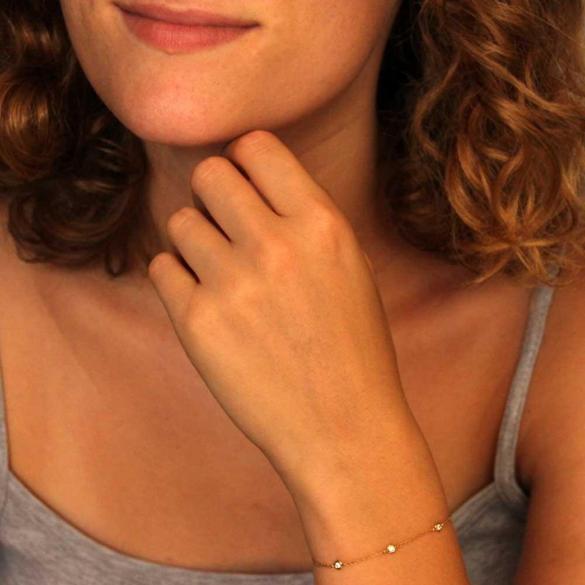 L'ATELIER D'AZUR Bracelet Or Jaune et Zirconiums