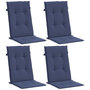 Voir la diapositive 3 : VIDAXL Coussins de chaise a dossier haut lot de 4 bleu marine tissu