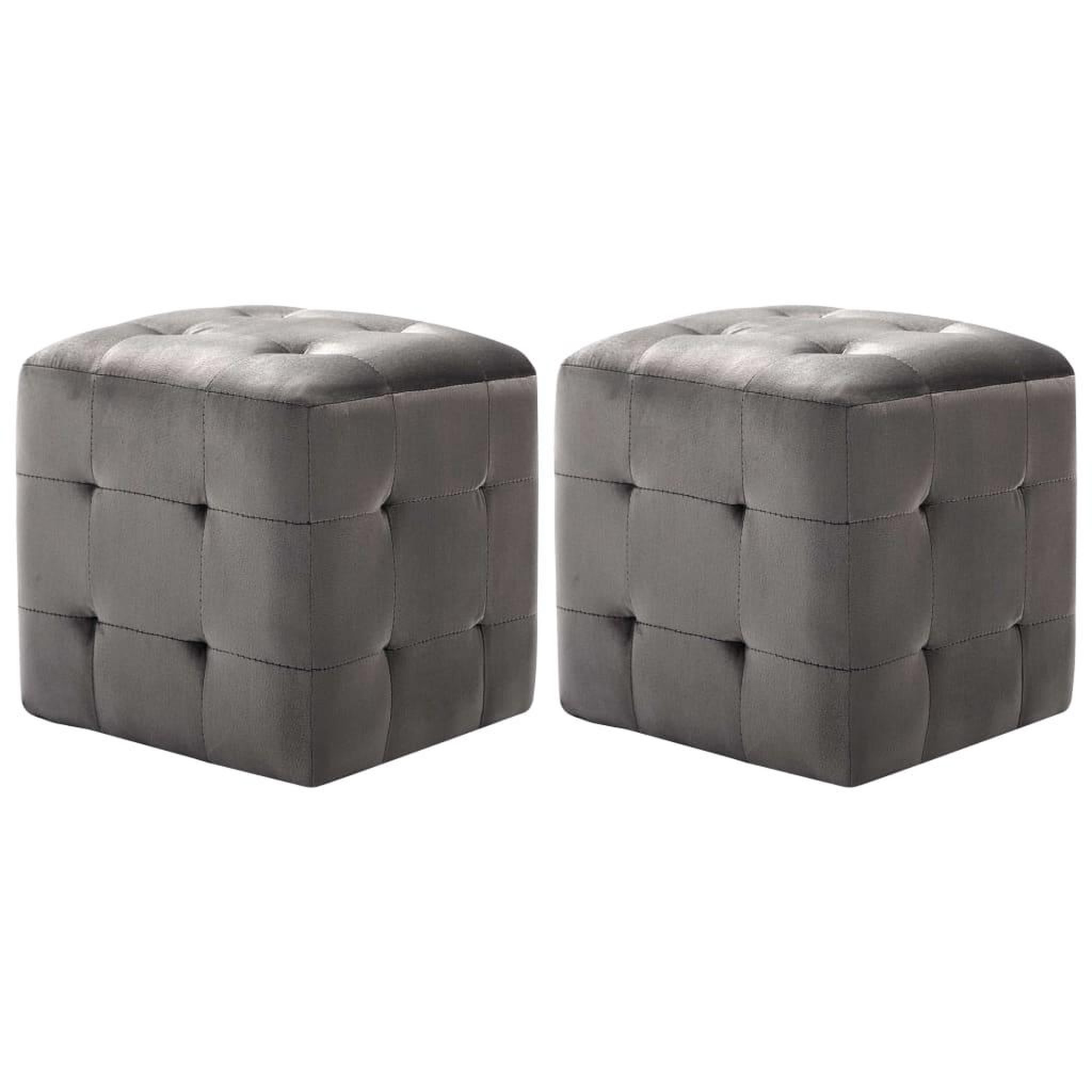 Voir la diapositive 1 : VIDAXL 2 pcs Tables de chevet Gris 30x30x30 cm Tissu velours