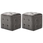 VIDAXL 2 pcs Tables de chevet Gris 30x30x30 cm Tissu velours