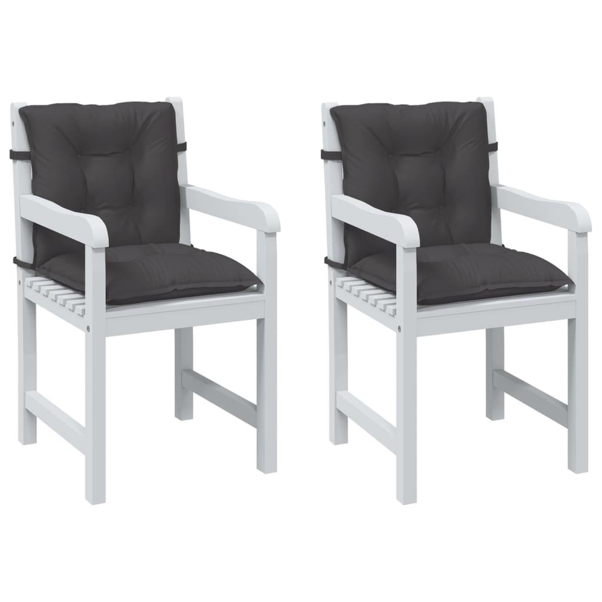 VIDAXL Coussins de chaise a dossier bas lot de 2 anthracite melange
