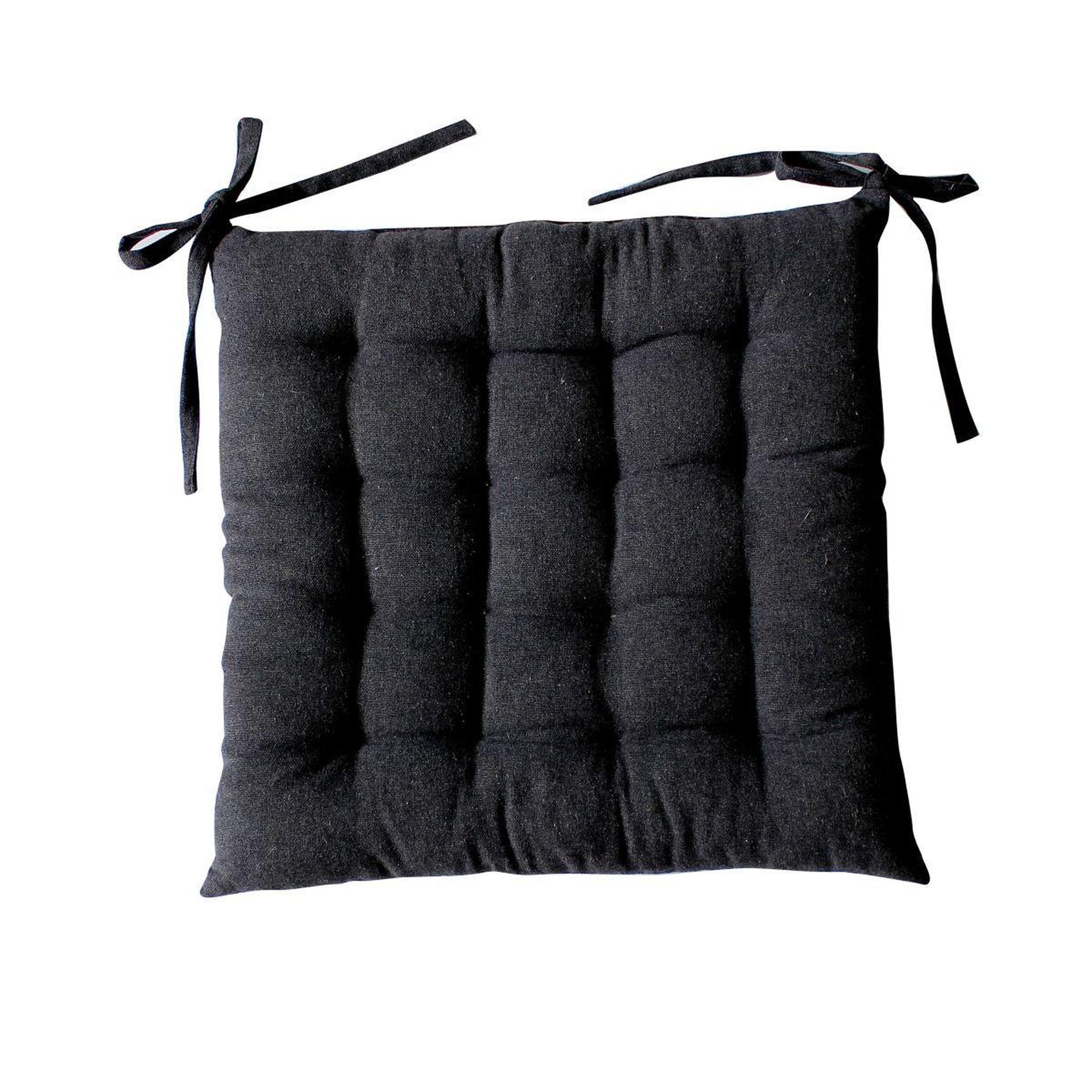 Voir la diapositive 2 : ENJOY HOME Galette de chaise piquée  dune  38x38cm gris foncé