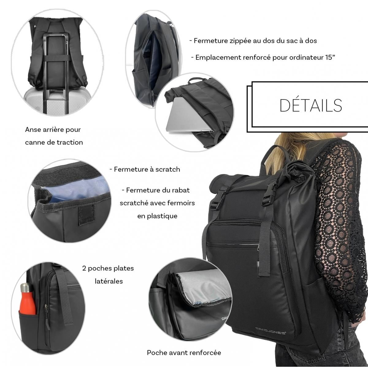 David Jones Sac à dos porte-ordinateur 15