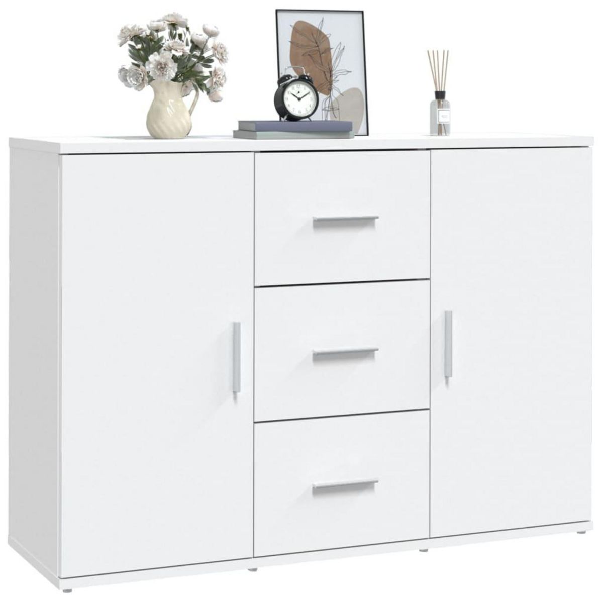 VIDAXL Buffet blanc 91x29,5x65 cm bois d'ingenierie