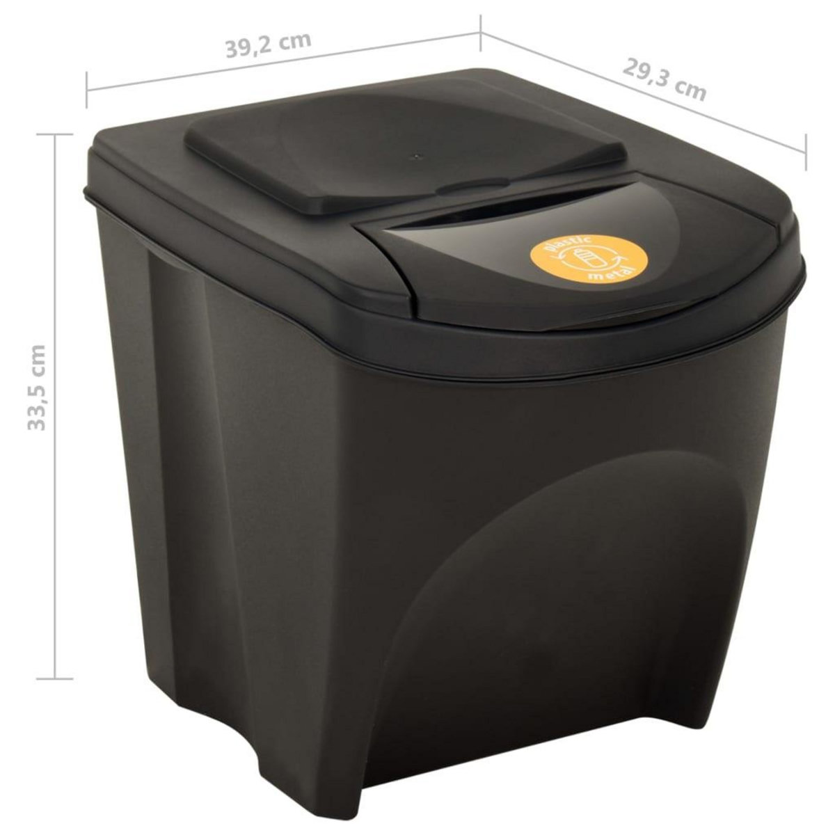 VIDAXL Poubelles empilables 4 pcs Anthracite 100 L