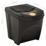 Voir la diapositive 6 : VIDAXL Poubelles empilables 4 pcs Anthracite 100 L