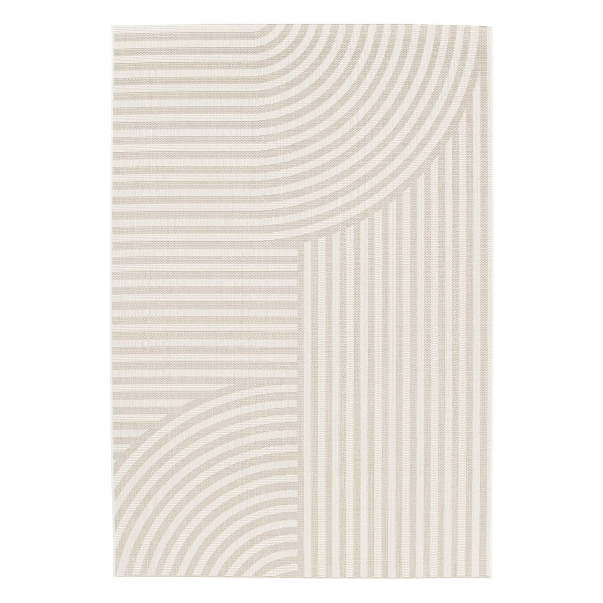 SWEEEK Tapis intérieur/extérieur motif arches beige, 100% polyester recyclé