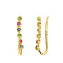 Voir la diapositive 1 : L'ATELIER D'AZUR Boucles d'Oreilles Or 18 Carats 750 Jaune - Contours Grimpeurs - Multicolores
