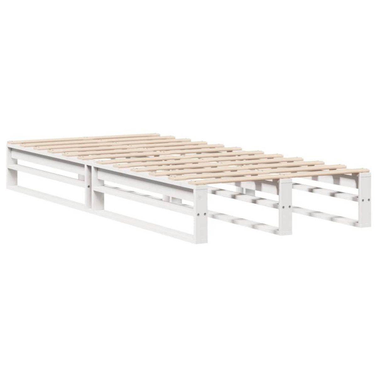 VIDAXL Cadre de lit sans matelas blanc 100x200 cm bois de pin massif