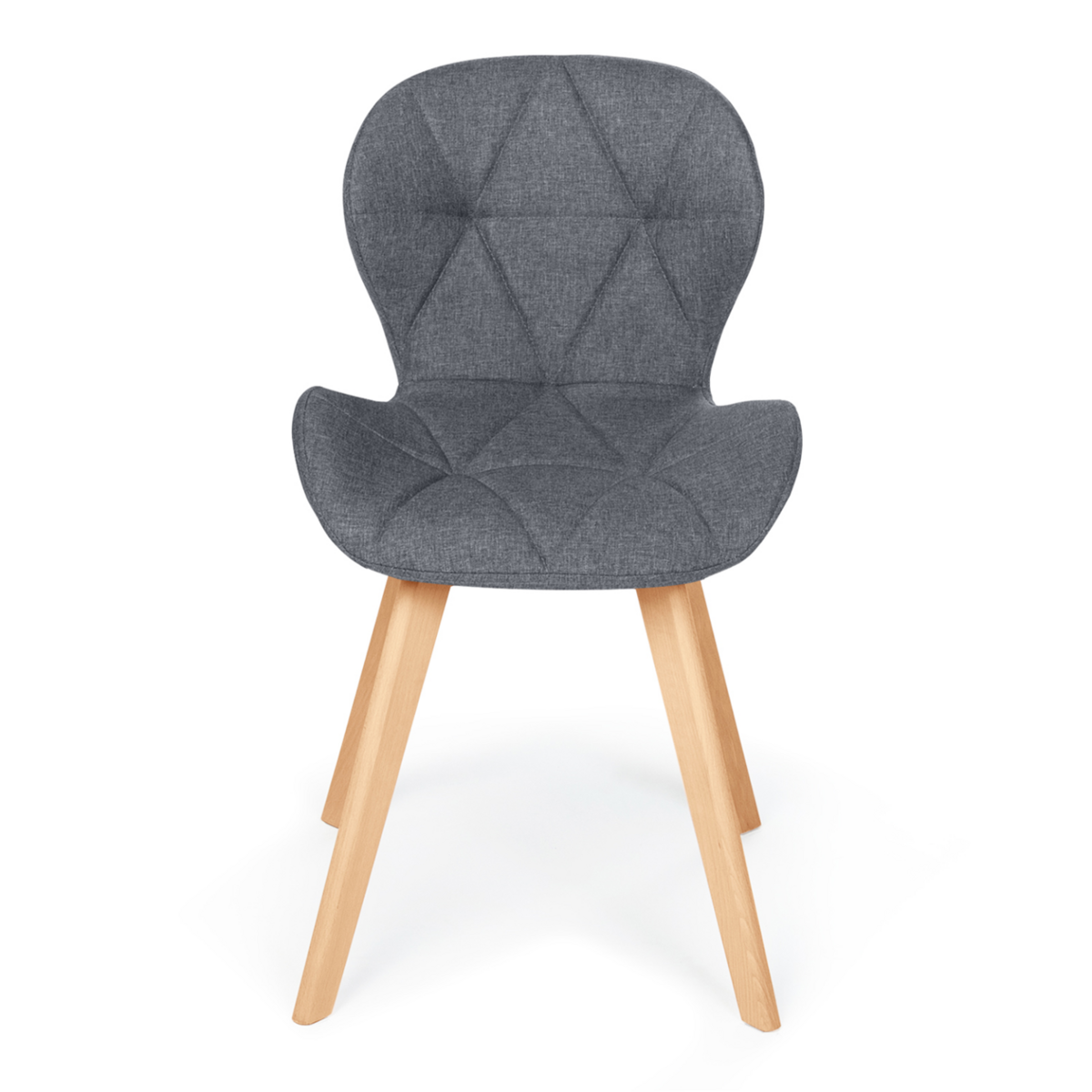 ID MARKET Lot de 4 chaises ROBINE en tissu gris foncé pour salle à manger