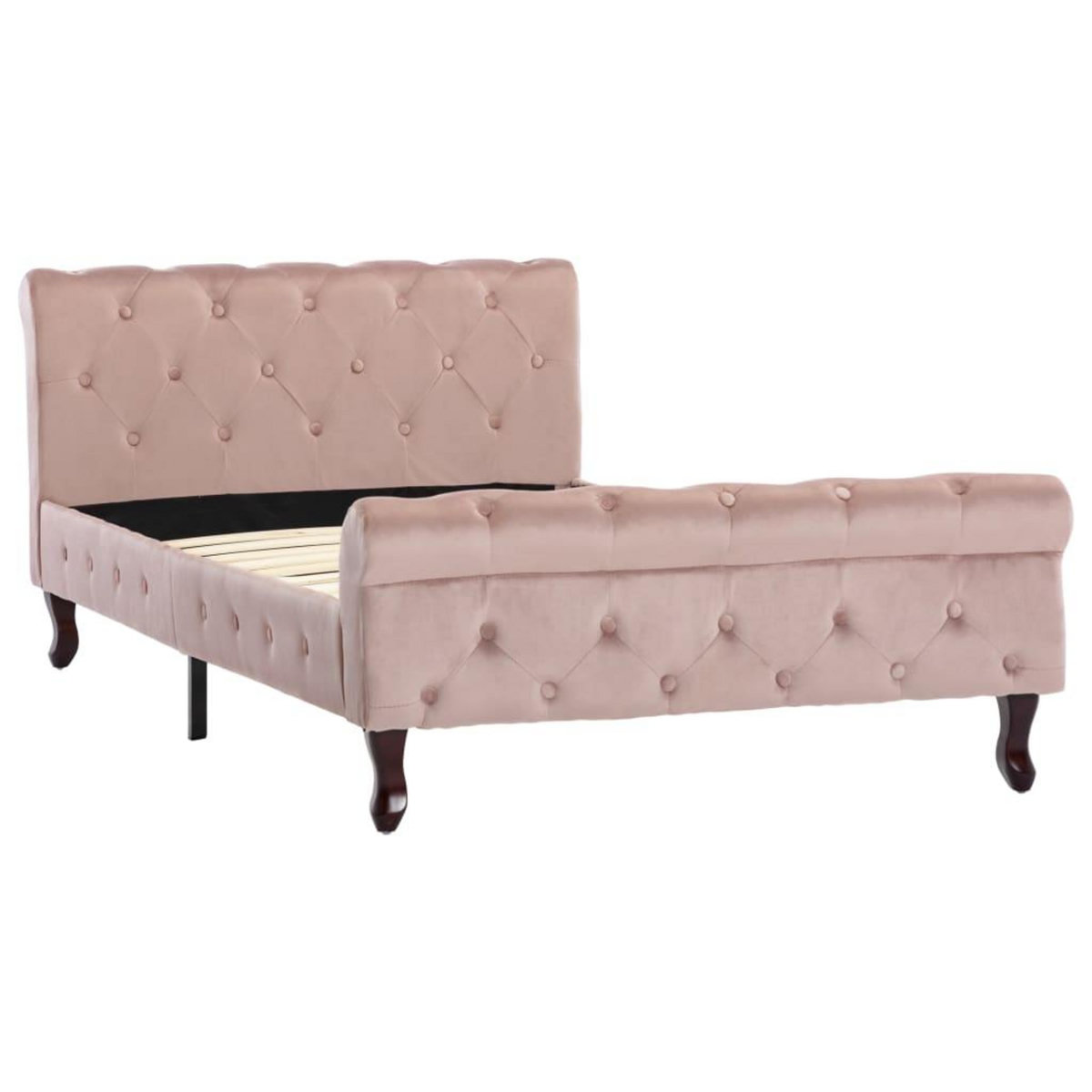 VIDAXL Cadre de lit sans matelas Rose Velours 100x200 cm