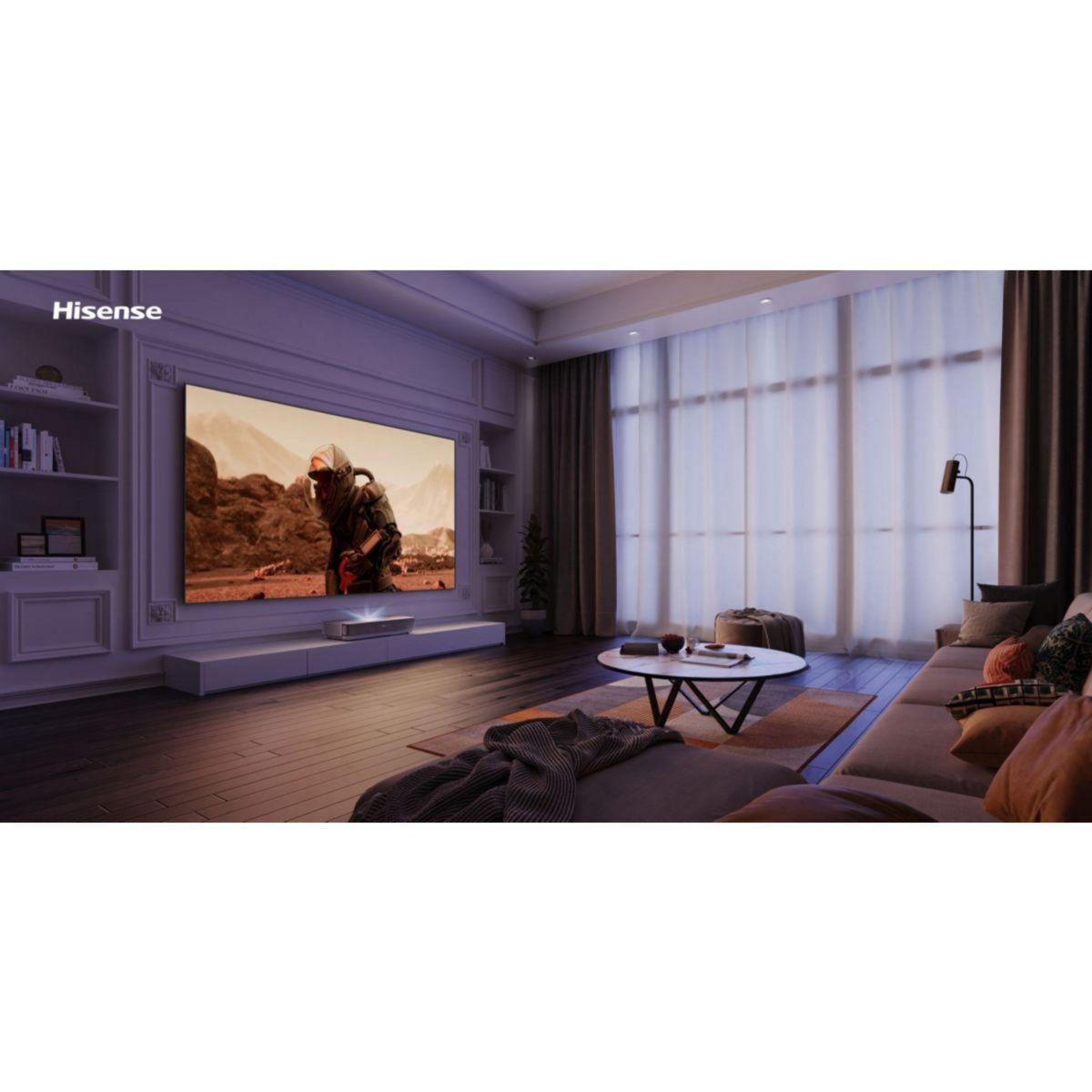 Hisense Vidéoprojecteur home cinéma 120L5HA Laser TV + écran ALR FRESNEL