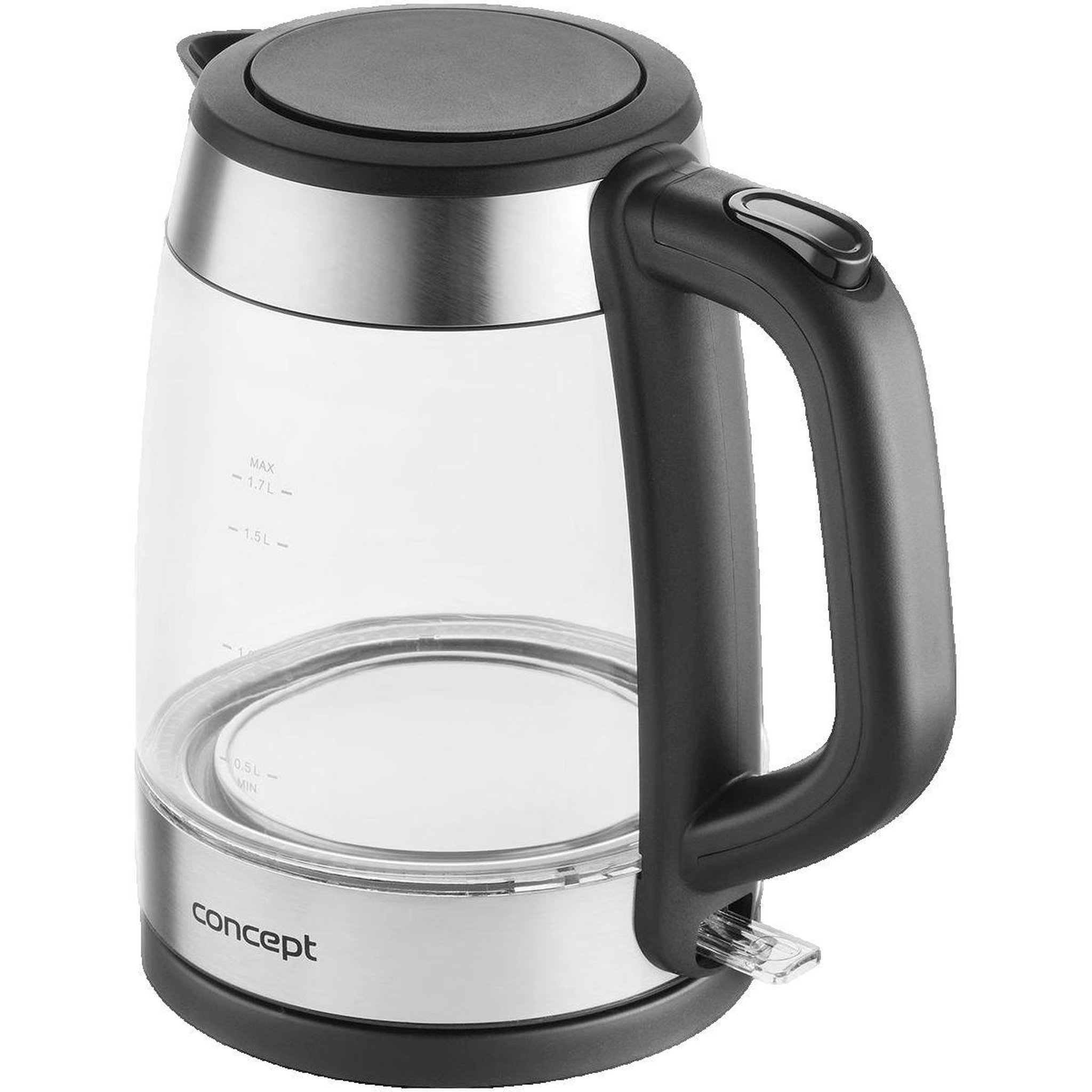Voir la diapositive 3 : LA BOITE CONCEPT Bouilloire Concept Solution en verre borosilicaté 1,7 L 2200 W noire