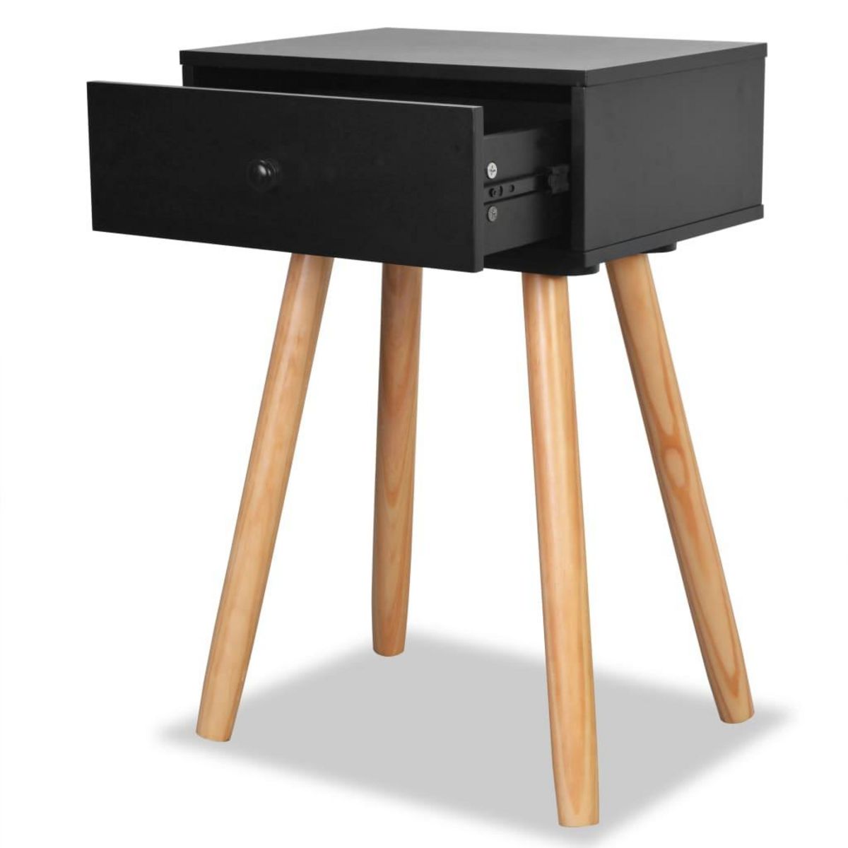 VIDAXL Table de chevet 2 pcs Bois de pin massif 40 x 30 x 61 cm Noir