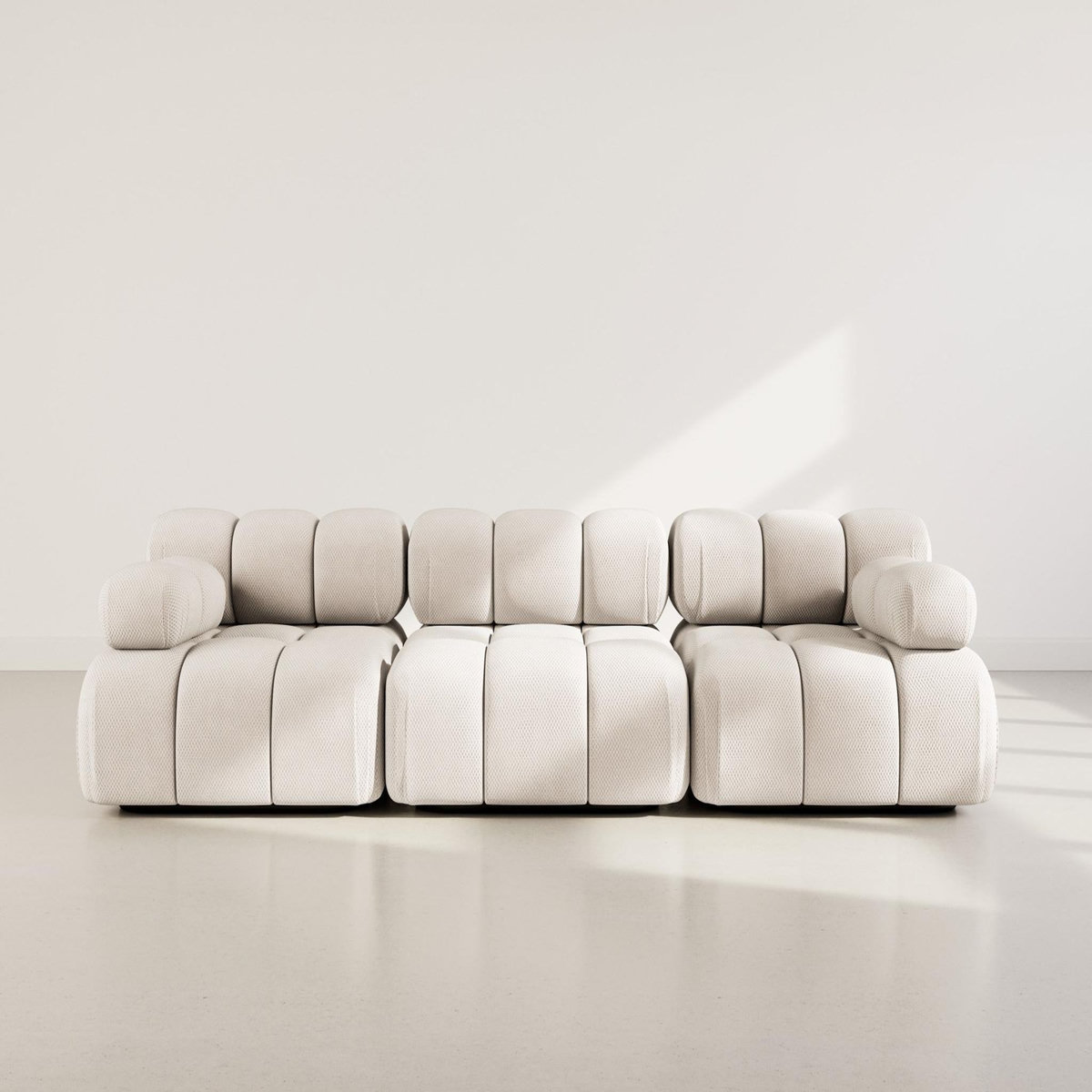 LISA DESIGN Ruby - canapé droit modulable 3 places en velours texturé