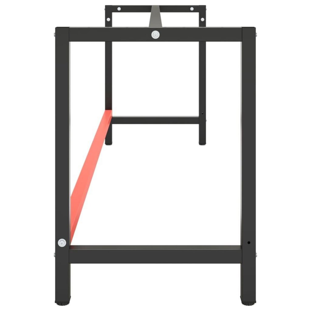 VIDAXL Cadre de banc de travail Noir et rouge mat 220x57x79 cm Metal