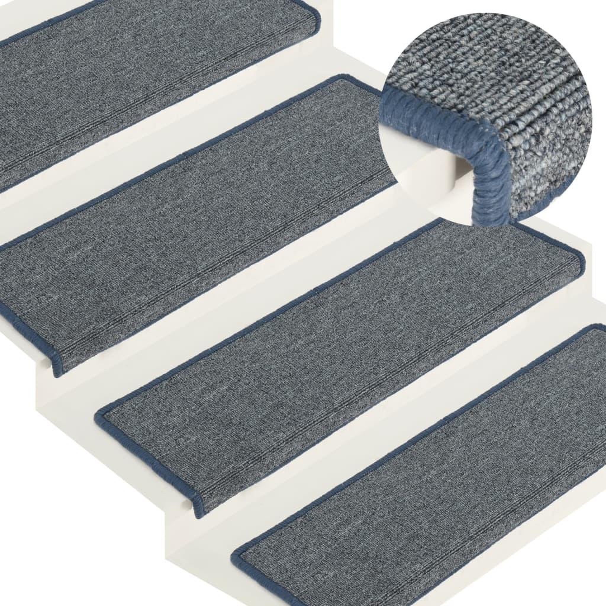 Voir la diapositive 1 : VIDAXL Tapis d'escalier 15 pcs 65x21x4 cm Violet et bleu