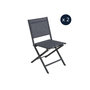 Voir la diapositive 1 : JARDIDECO 2 Chaises de jardin pliante Censo structure aluminium - Jardideco