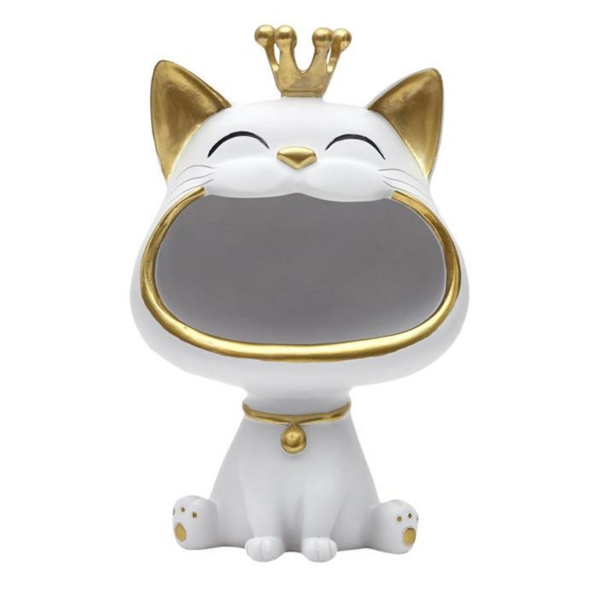 Paris Prix Vide-Poche Statue  Chat  25cm Blanc