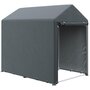 Voir la diapositive 1 : OUTSUNNY Abri de jardin tente de stockage portable abri de vélo garage pour extérieur avec cadre en métal galvanisé et grande porte, 1,2 x 1,8 m gris foncé