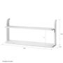 Voir la diapositive 4 : HomeStyle4U Etagère double suspendue blanche en bois 83cm à fixer à un lit