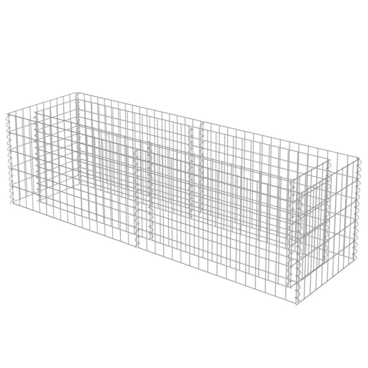VIDAXL Lit sureleve a gabion Acier galvanise 180x50x50 cm