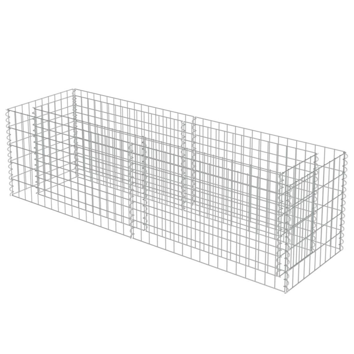 VIDAXL Lit sureleve a gabion Acier galvanise 180x50x50 cm