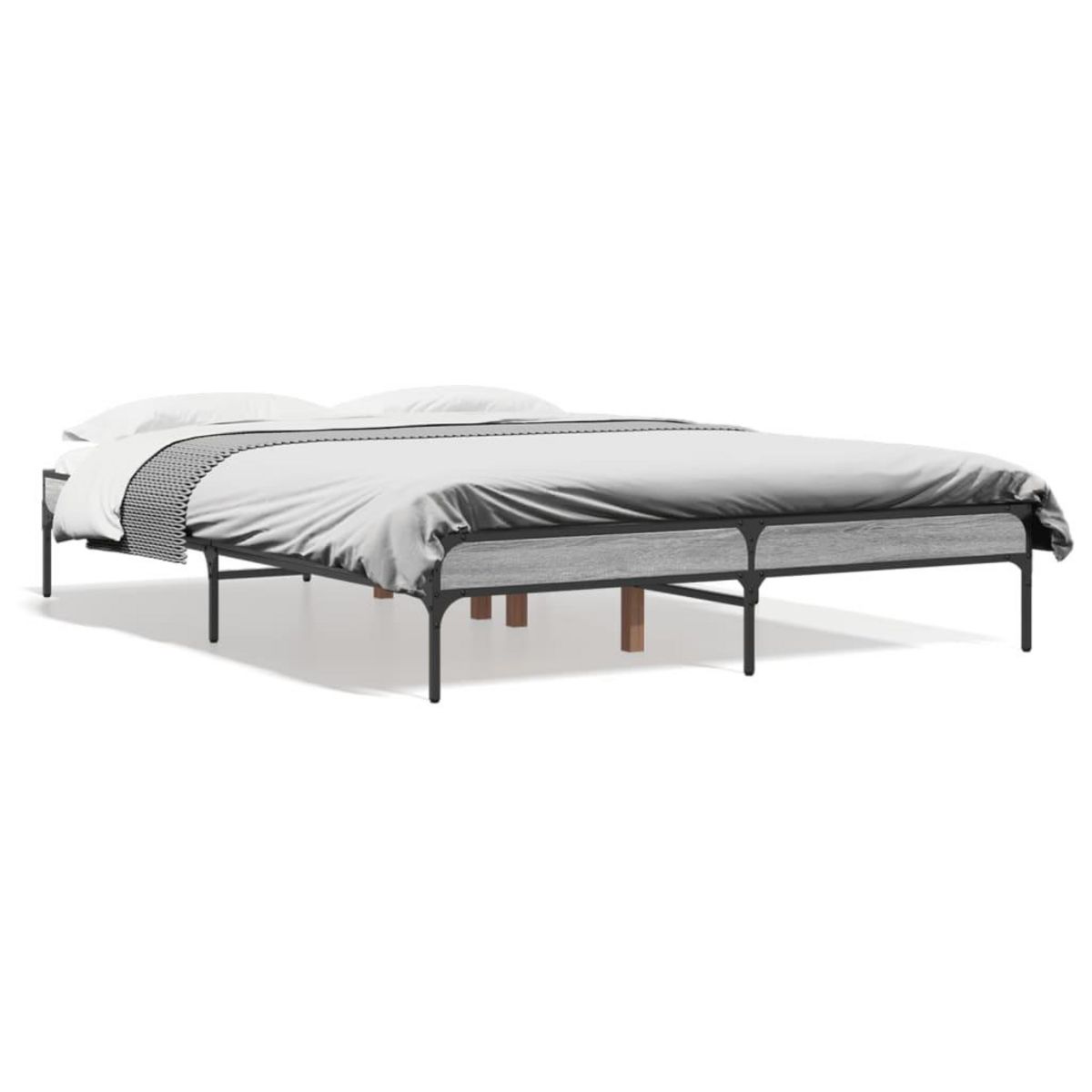 VIDAXL Cadre de lit sans matelas sonoma gris 140x190 cm