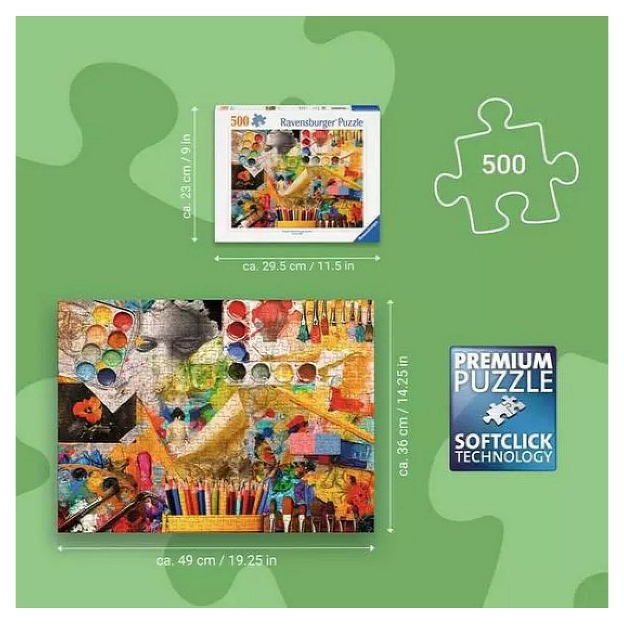 Voir la diapositive 3 : RAVENSBURGER Puzzle 500 pieces Studio d art