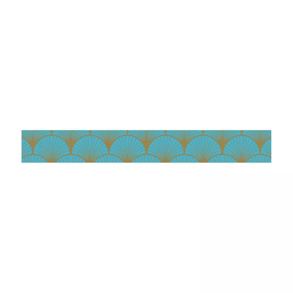  Masking tape - Éventail bleu sur fond doré - Repositionnable - 15 mm x 10 m