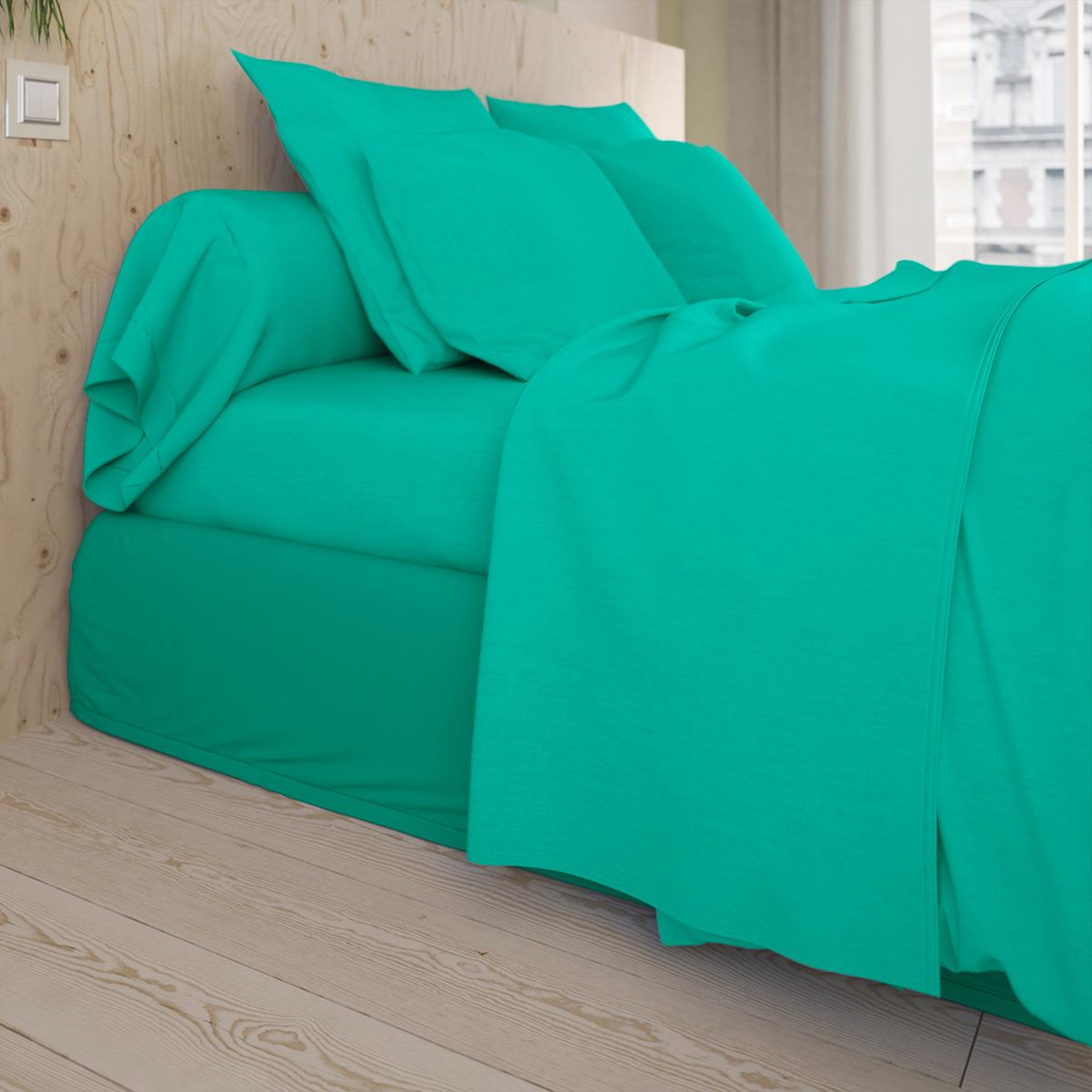 Voir la diapositive 2 : DODO Drap housse studio coton vert